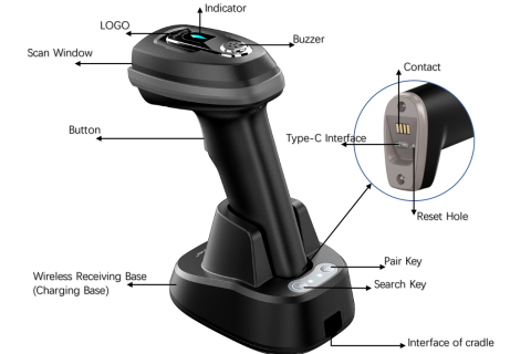 A-9533BTN Bluetooth 2D Barcode Scanner