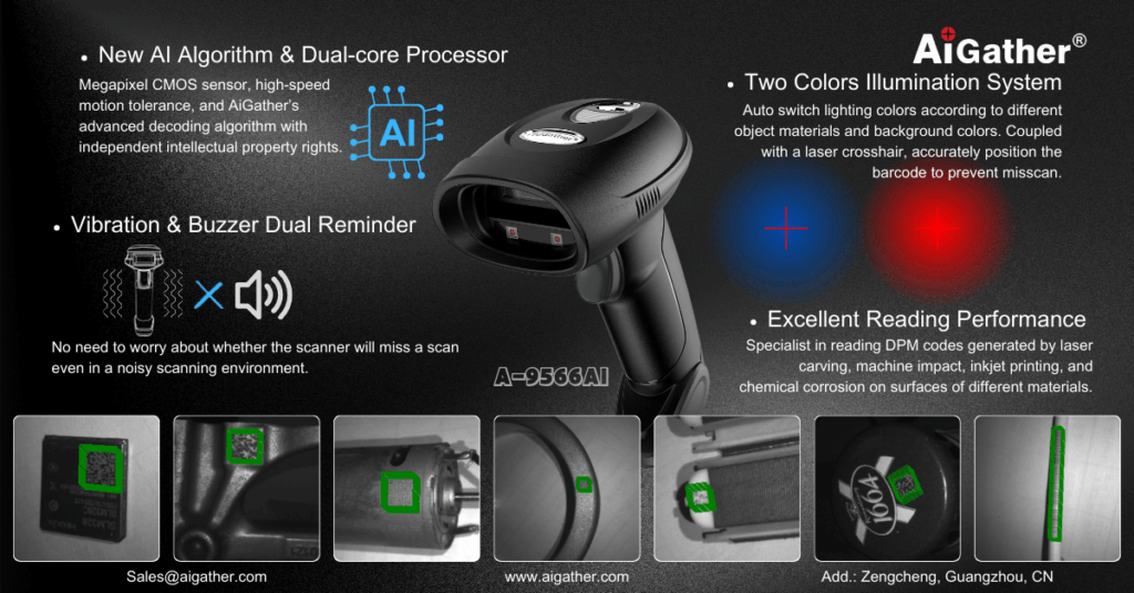 A-9566AI Industrial Wired 2D Barcode Scanner