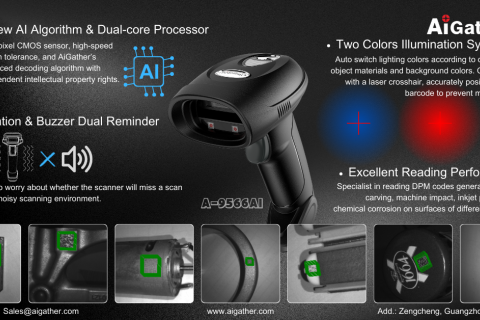 A-9566AI Industrial Wired 2D Barcode Scanner